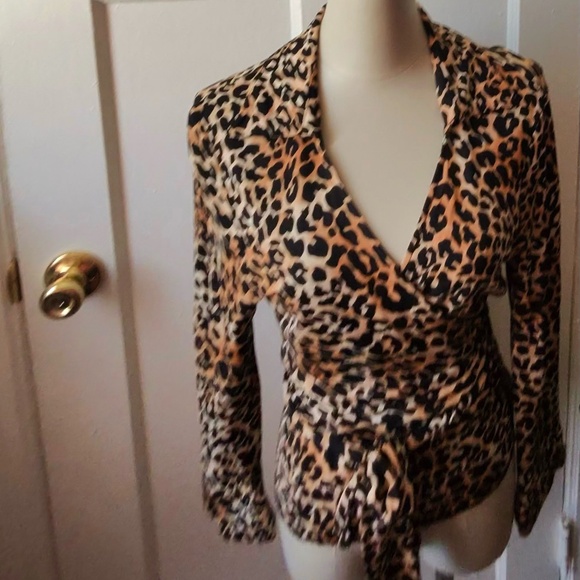 Wild Intentions” Animal Print Wrap Top - Picture 1 of 6